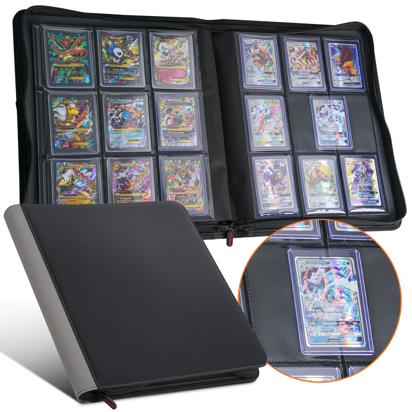 PREZA Toploader Binder - Holds 216 Top Loaders (black)