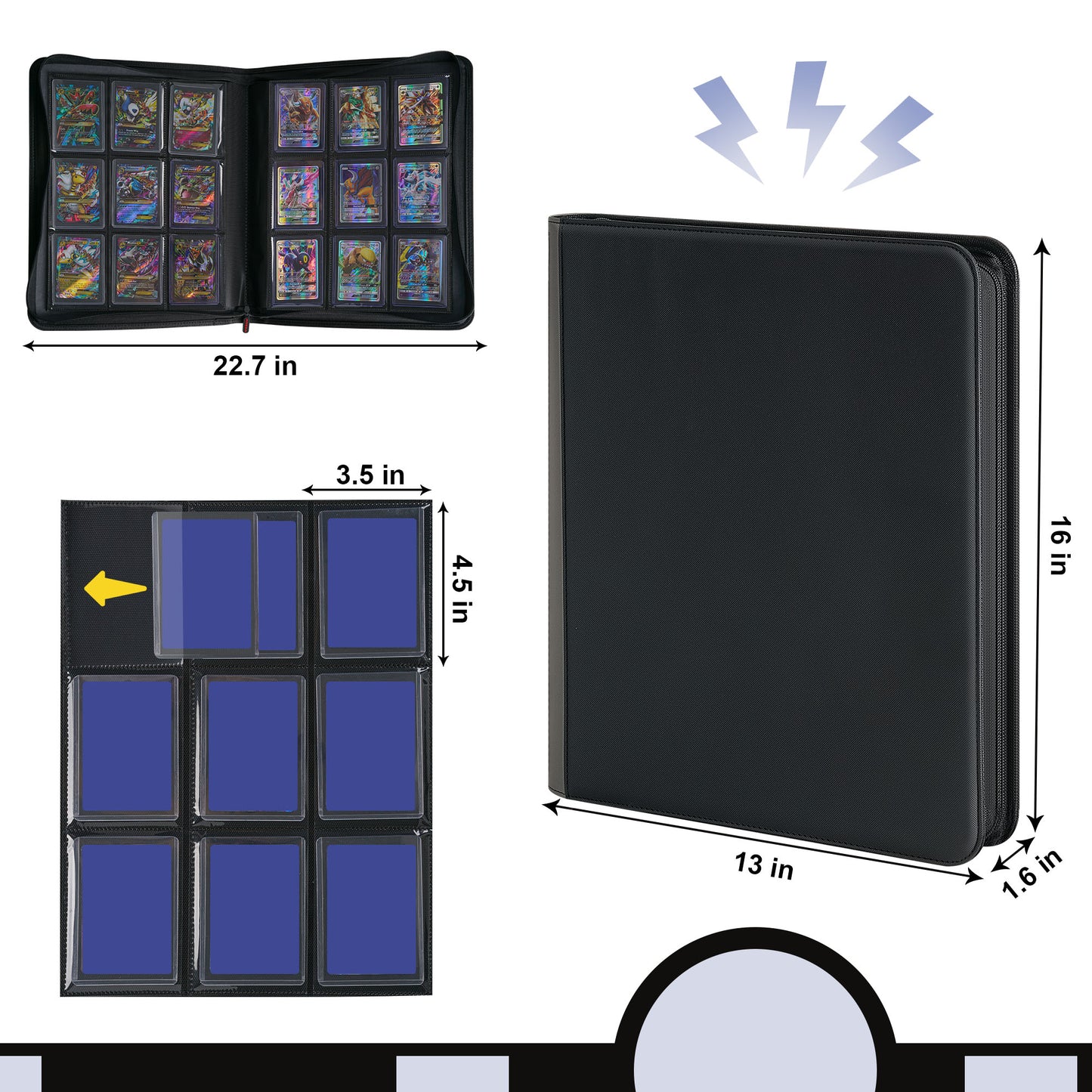 PREZA Toploader Binder - Holds 216 Top Loaders (black)