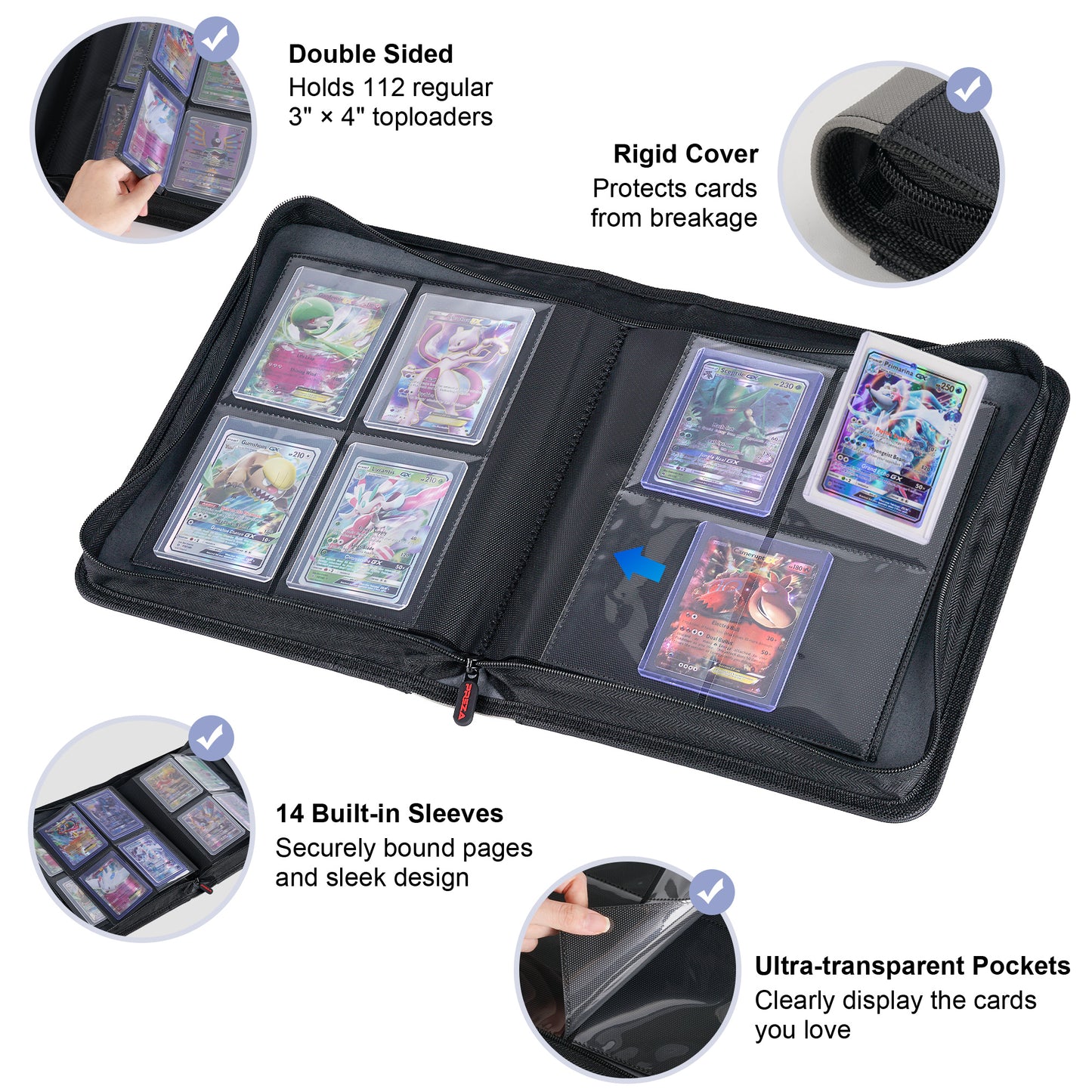 PREZA Mini Toploader Binder - Holds 112 Top loaders