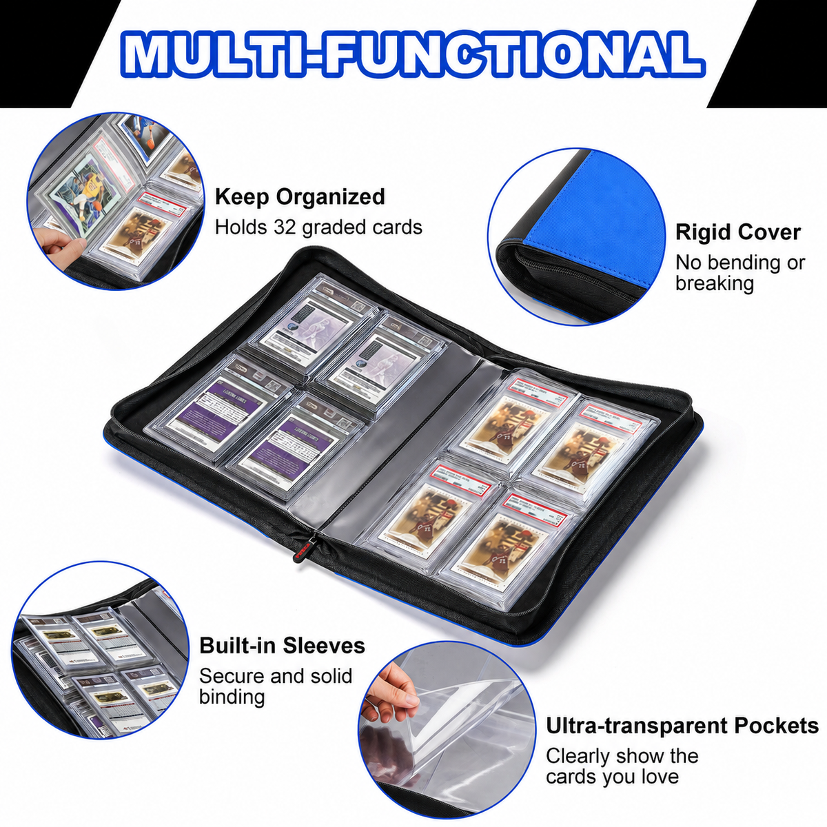 The Original Slab Binder by PREZA - Holds 32 slabs (blue)