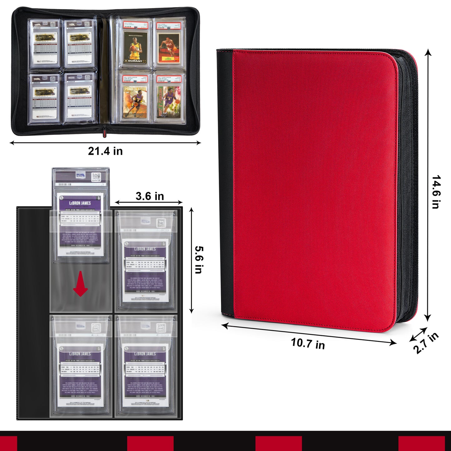 The Original Slab Binder by PREZA - Holds 32 slabs (red)