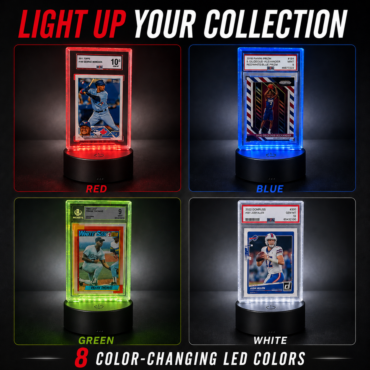 PREZA Graded Card Light Up Display