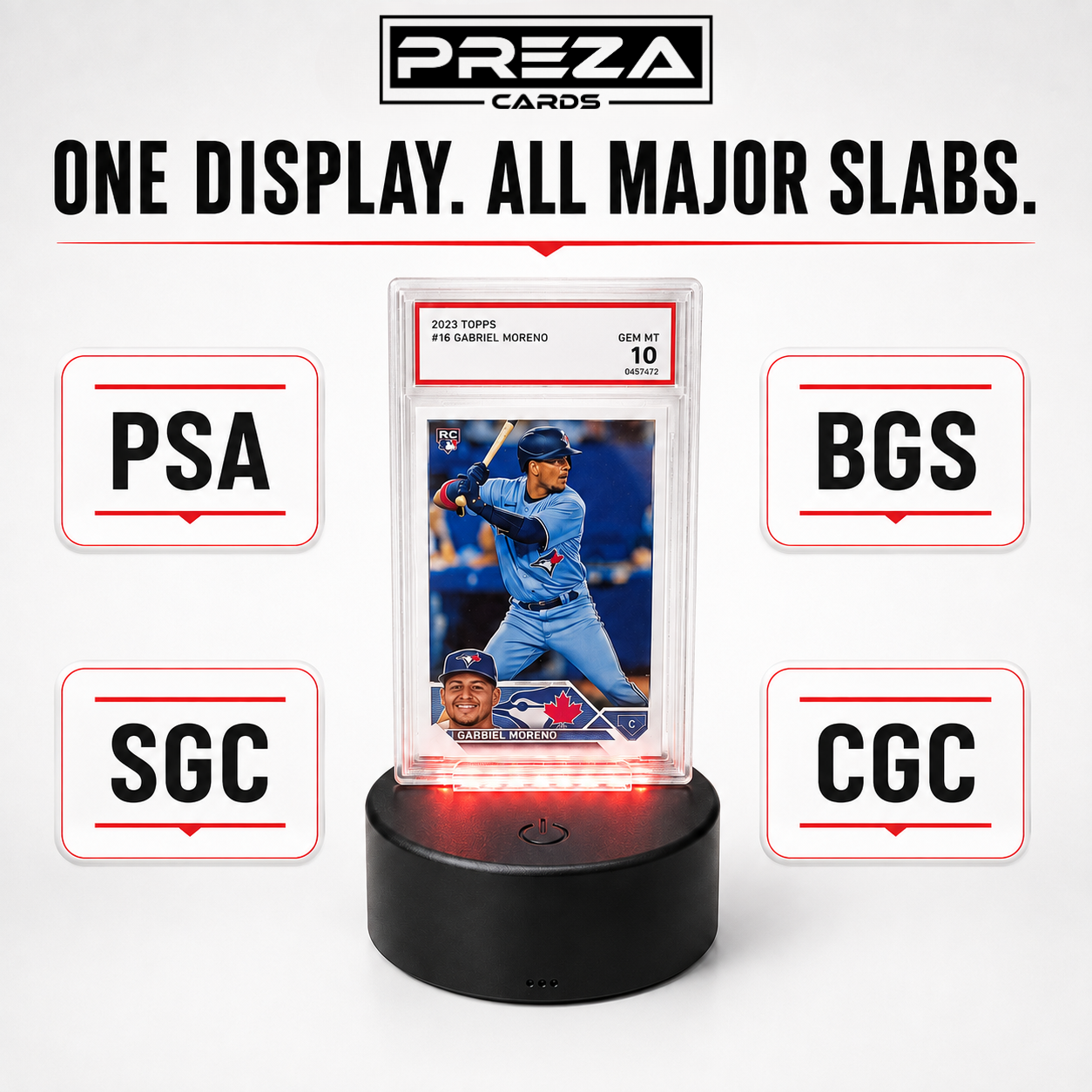 PREZA Graded Card Light Up Display