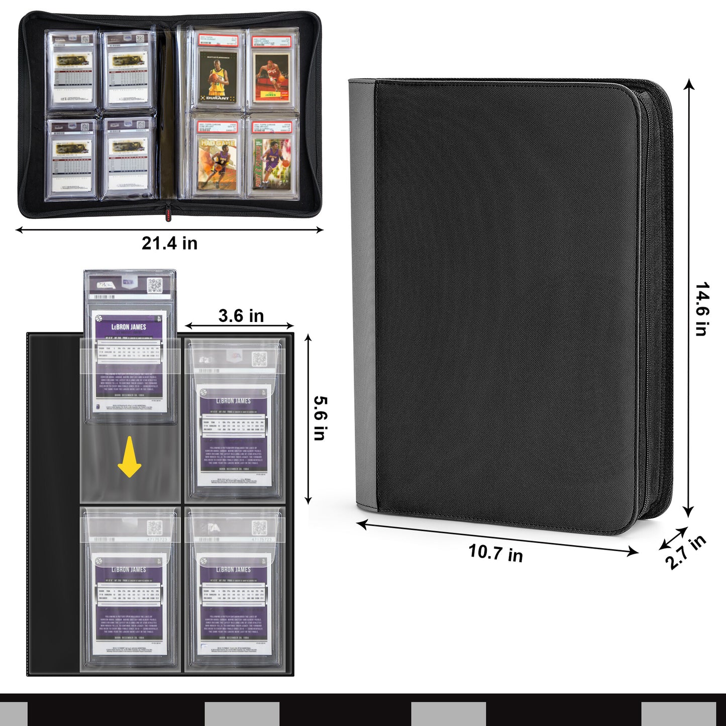 The Original Slab Binder by PREZA - Holds 32 PSA Cards (black)