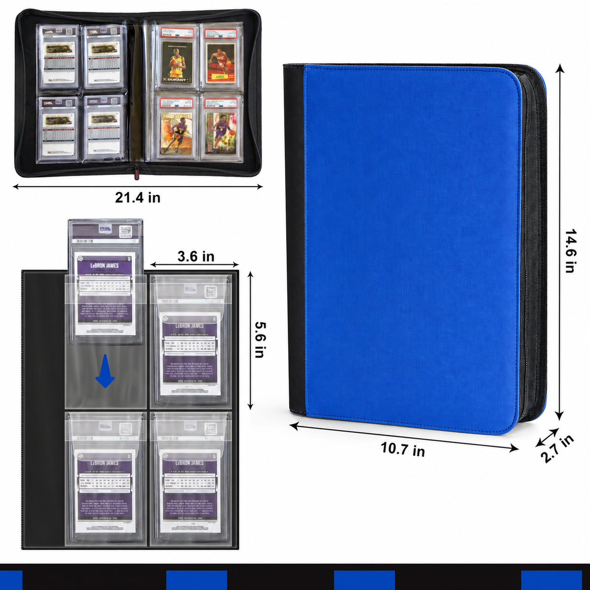 The Original Slab Binder by PREZA - Holds 32 slabs (blue)