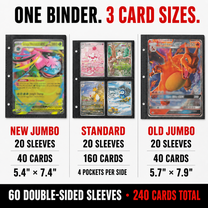 PREZA Jumbo & Standard Card Binder - Holds 240 Cards
