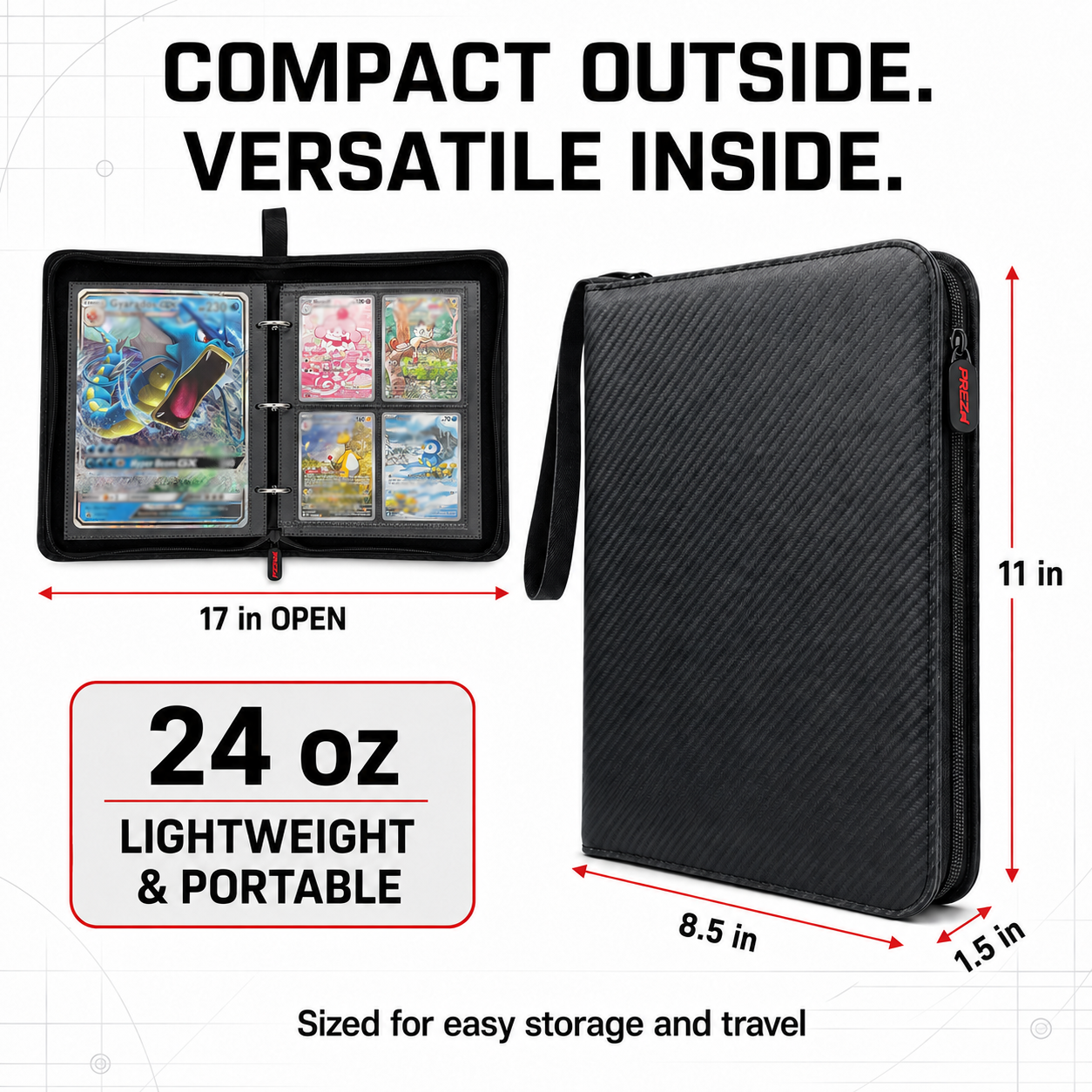 PREZA Jumbo & Standard Card Binder - Holds 240 Cards