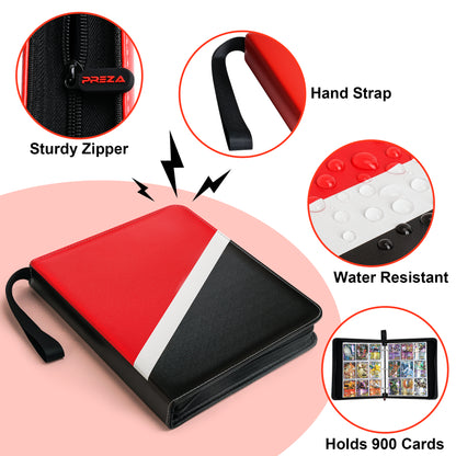 900 card binder Unique Bargains Card Binder 9 Pocket 50 Clear Pages 900 Card Capacity for Sport Card Game Card Black