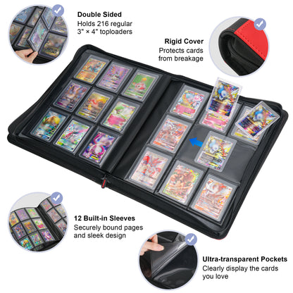 PREZA Toploader Binder - Holds 216 Top Loaders (red) Preza Cards PREZA Toploader Binder - Holds 216 Top Loaders (red) Preza Cards